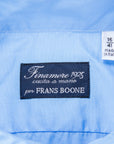 Finamore Gaeta Shirt Sergio Collar Alumo Poplin Avio Blue