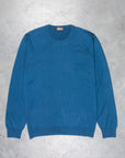 Drumohr Luxury 30G cashmere Crew Neck Blu Acciaio
