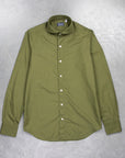 Finamore Tokyo Shirt Sergio Collar Alumo poplin olive