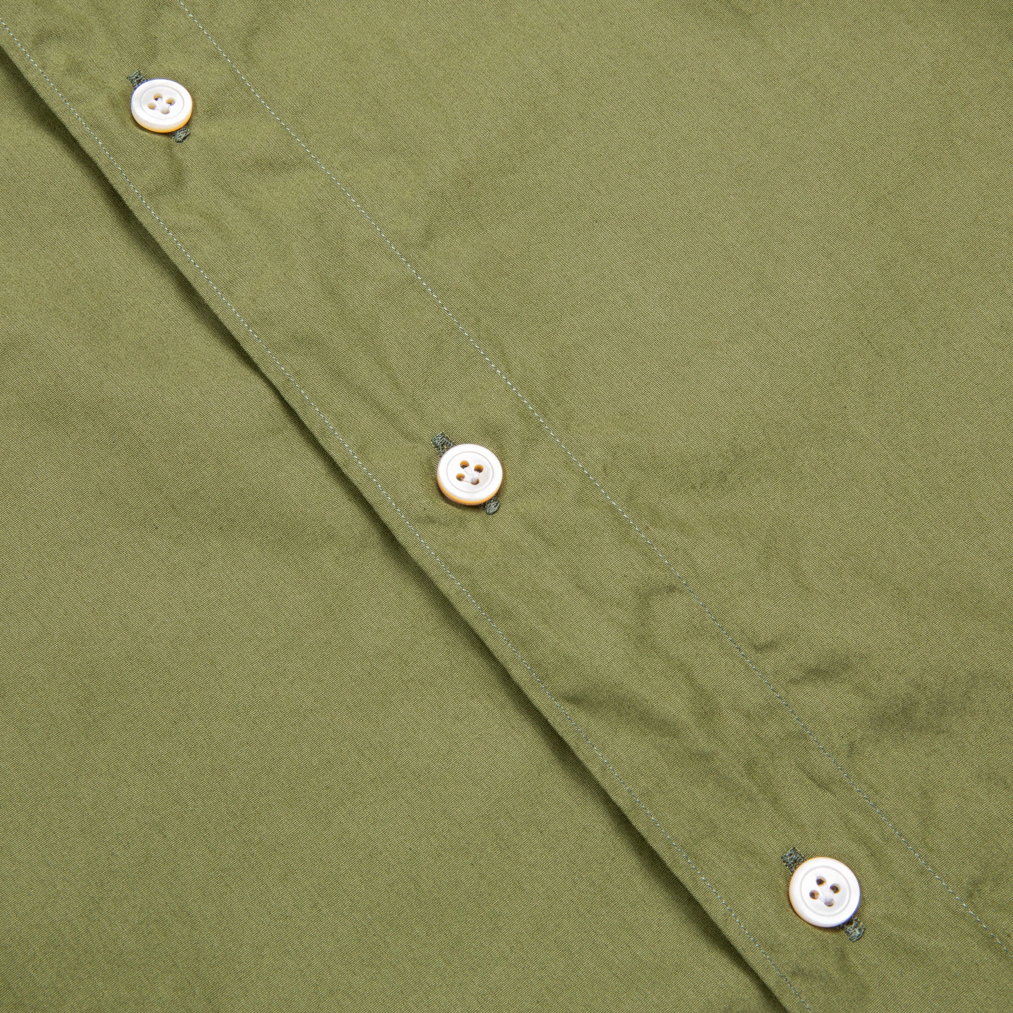 Finamore Tokyo Shirt Sergio Collar Alumo poplin olive