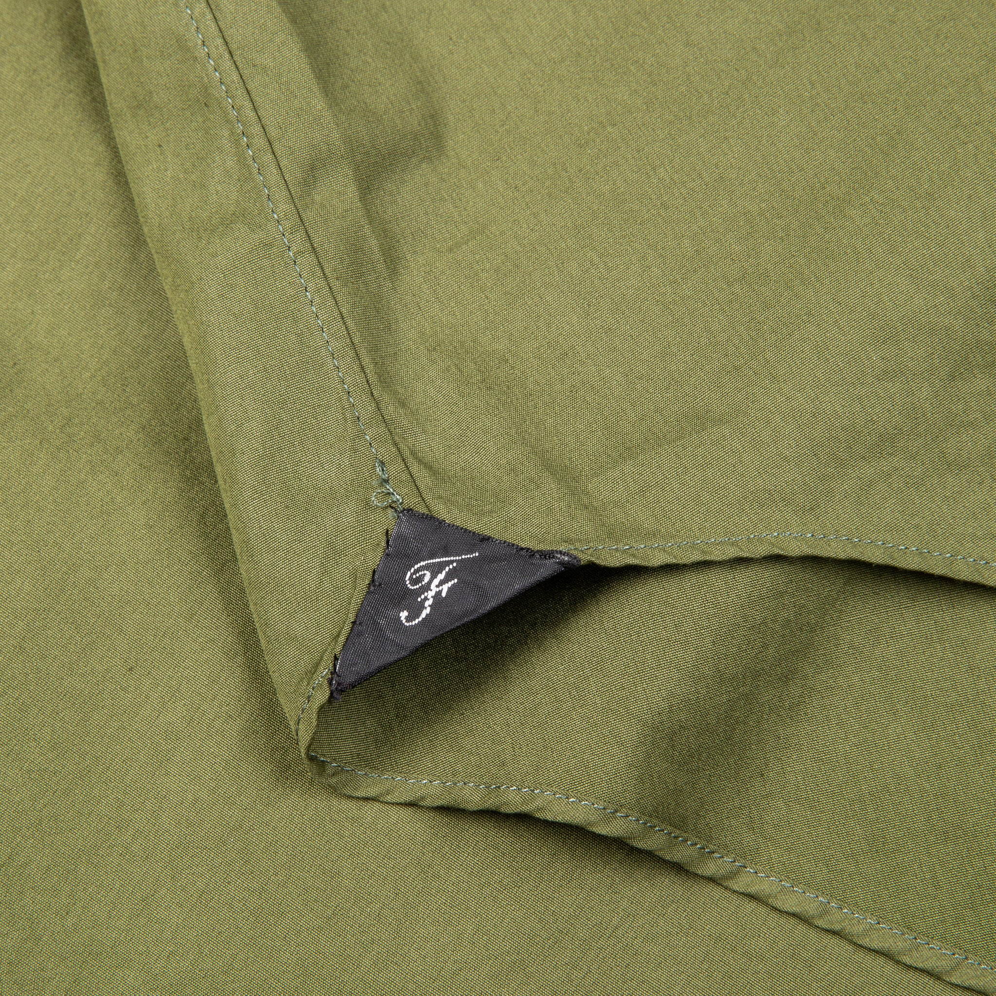 Finamore Tokyo Shirt Sergio Collar Alumo poplin olive