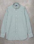 Finamore Gaeta Fit Collo Lucio Bengal Stripe Shirt Verde Inglese