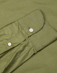 Finamore Tokyo Shirt Sergio Collar Alumo poplin olive