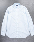 Finamore Tokyo Shirt Sergio Collar Alumo Poplin Celeste