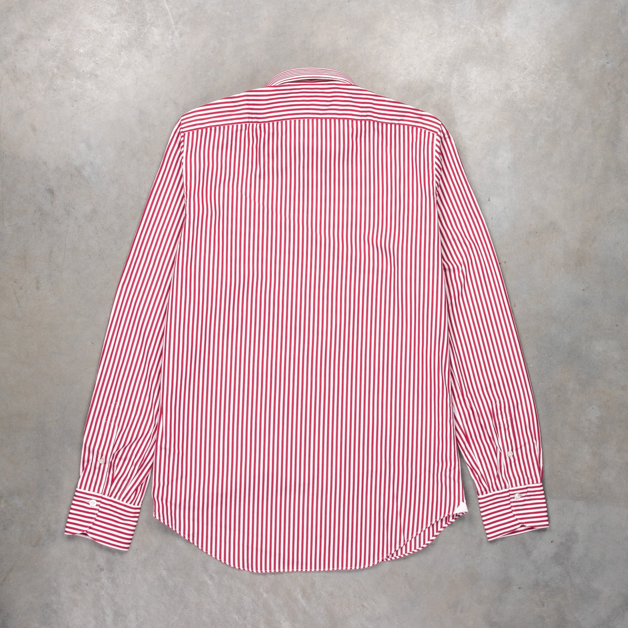 Finamore Tokyo Fit Collo Lucio Bengal Stripe Shirt Chianti