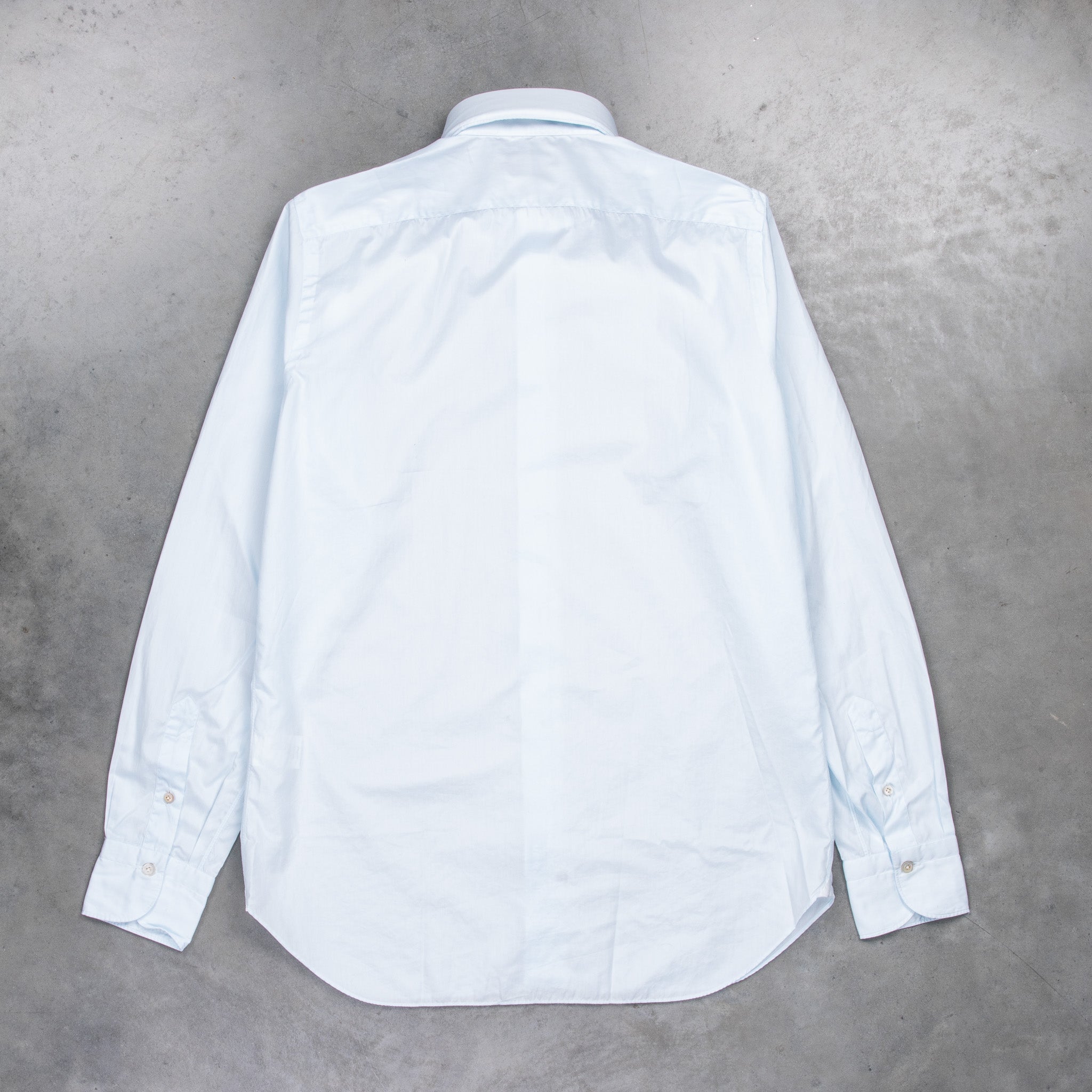 Finamore Tokyo Shirt Sergio Collar Alumo Poplin Celeste