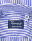 Finamore Tokyo Shirt Sergio Collar Navy Stripe Poplin