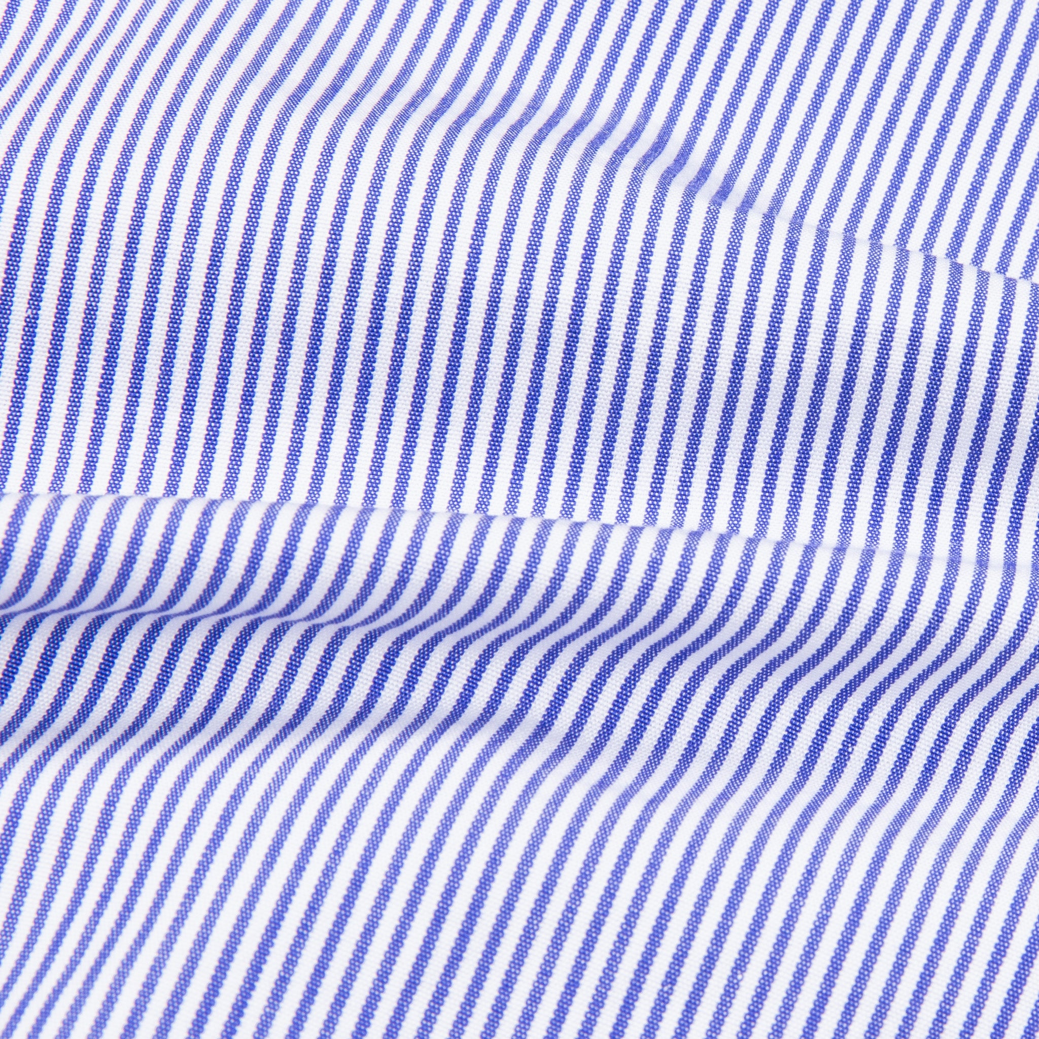 Finamore Tokyo Shirt Sergio Collar Navy Stripe Poplin