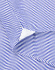 Finamore Tokyo Shirt Sergio Collar Navy Stripe Poplin