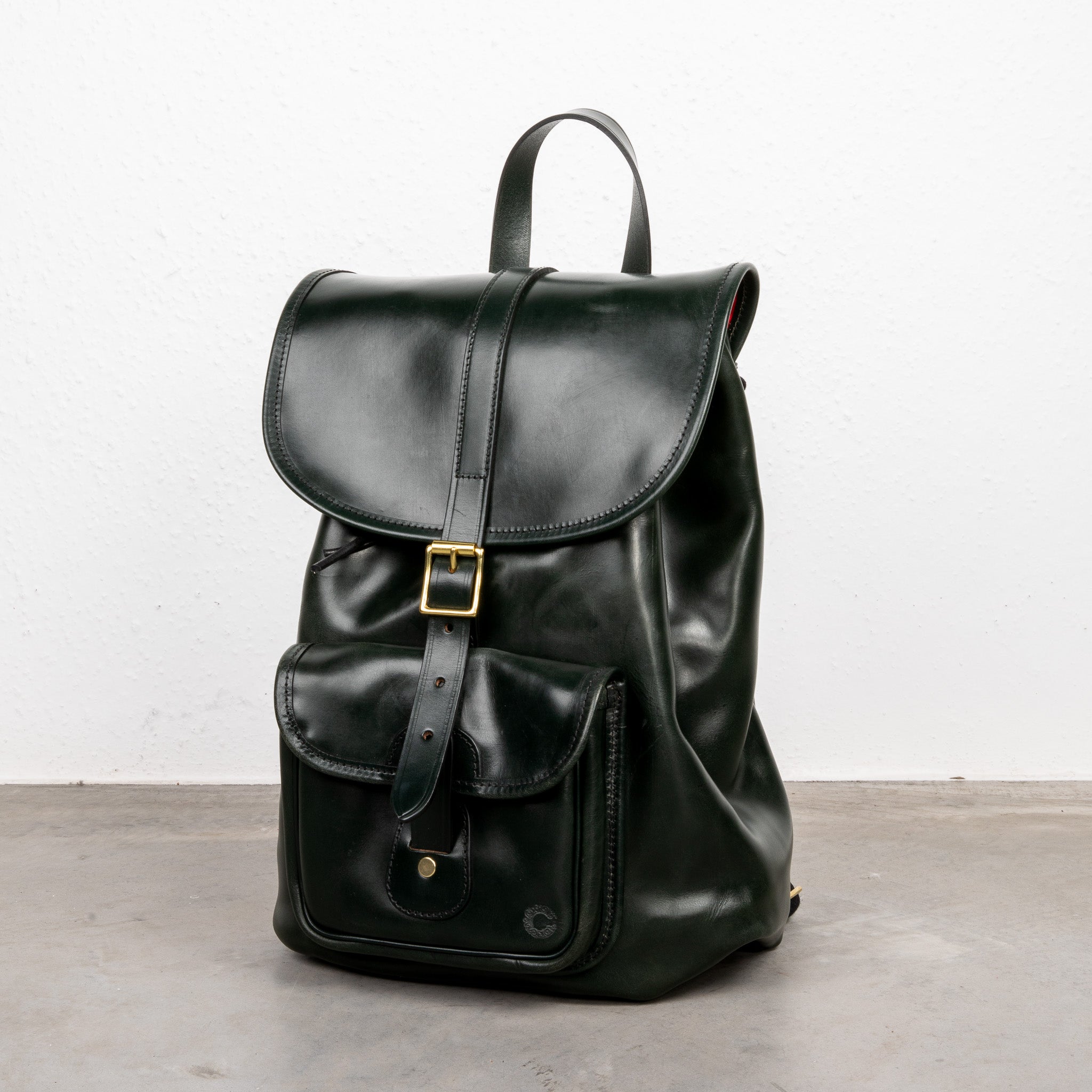 Croots Malton Bridle leather Rucksack Racing Green
