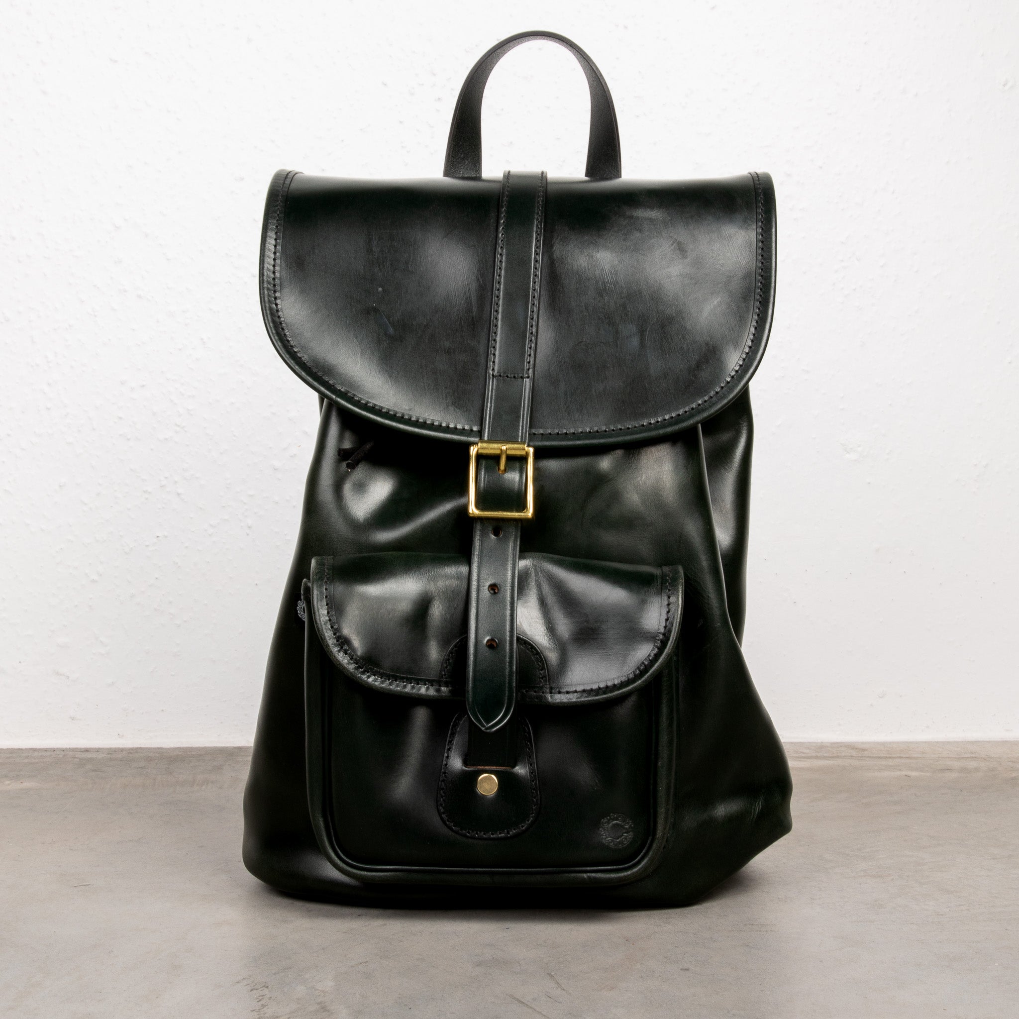 Croots Malton Bridle leather Rucksack Racing Green