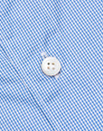 Finamore Gaeta Shirt Sergio Collar Mid Blue Vichy Poplin