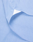 Finamore Gaeta Shirt Sergio Collar Mid Blue Vichy Poplin