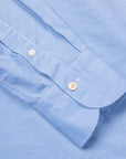Finamore Gaeta Shirt Sergio Collar Mid Blue Vichy Poplin
