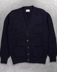 William Lockie x Frans Boone Alain 3-Pocket Cardigan Lambswool Navy