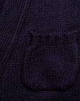 William Lockie x Frans Boone Alain 3-Pocket Cardigan Lambswool Navy