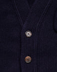 William Lockie x Frans Boone Alain 3-Pocket Cardigan Lambswool Navy