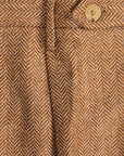 Rota Wool Cashmere Herringbone High Rise Pants Rust