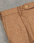 Rota Wool Cashmere Herringbone High Rise Pants Rust