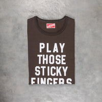 The Real McCoy's Football T-Shirt Sticky Fingers Charcoal