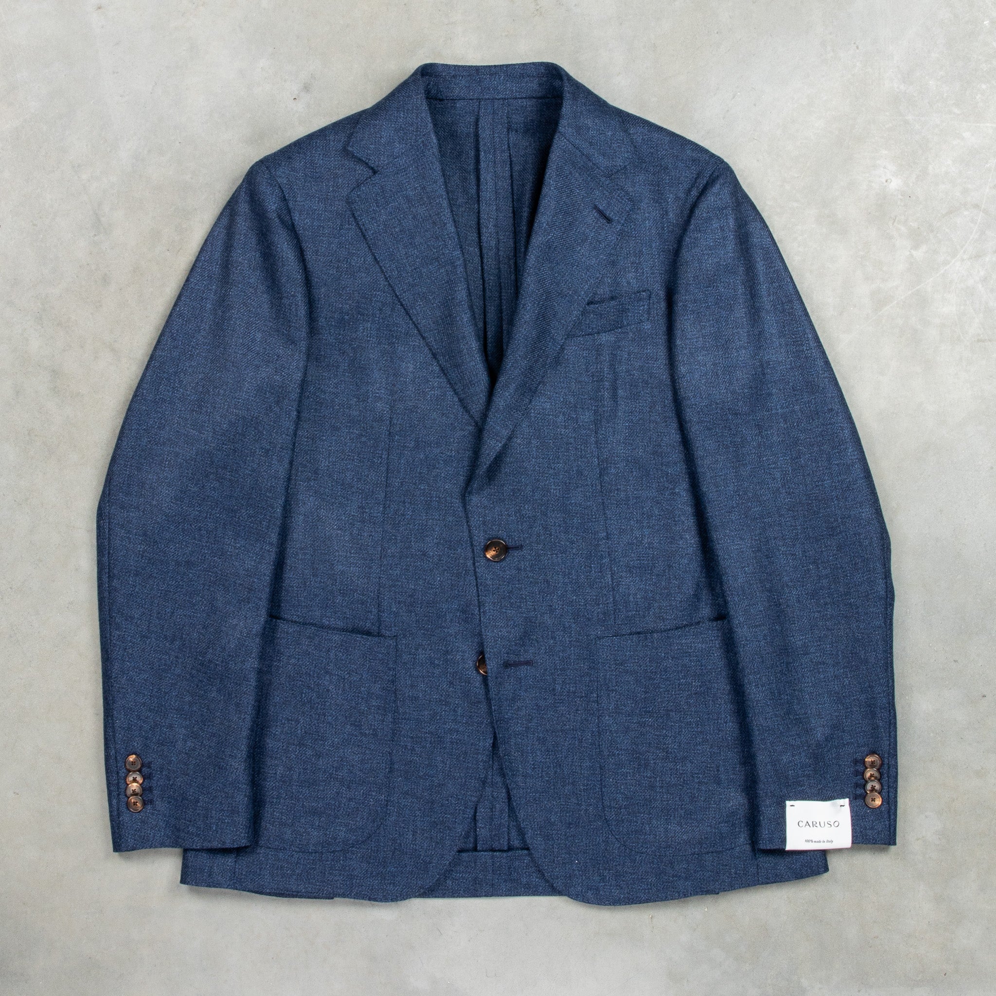 caruso butterfly ジャケット 48 Caruso - Blue butterfly jacket in cashmere and wool