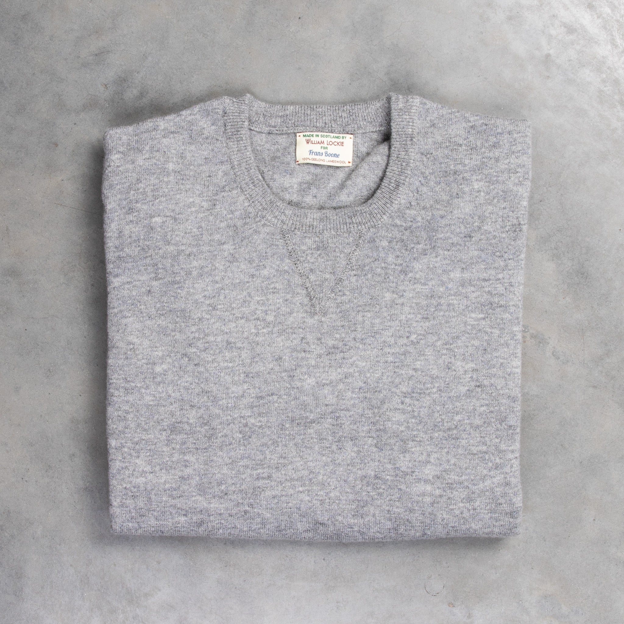 William Lockie x Frans Boone Super Geelong Vintage fit sweater Flannel Grey