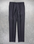 Rota Pantaloni High Rise Regular Fit Wool Gabardine Grigio Scuro