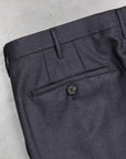 Rota Pantaloni High Rise Regular Fit Wool Gabardine Grigio Scuro