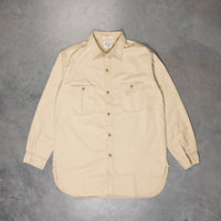 Orslow Cotton twill vintage fit work shirt beige