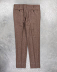 Rota Pantaloni High Rise Regular Fit Flannel Herringbone Marrone