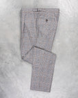 Rota Pantaloni High Rise Regular Fit Flannel Prince of Wales Check Beige