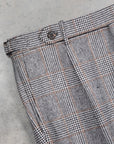 Rota Pantaloni High Rise Regular Fit Flannel Prince of Wales Check Beige