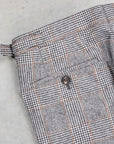 Rota Pantaloni High Rise Regular Fit Flannel Prince of Wales Check Beige