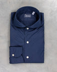 Finamore Gaeta Shirt Sergio Collar Poplin navy