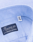 Finamore Gaeta Shirt Sergio Collar Washed Oxford Blue