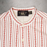 RRL printed longsleeve popover pullover cream red