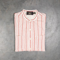 RRL printed longsleeve popover pullover cream red
