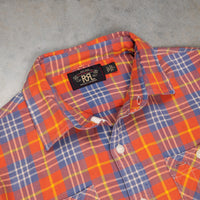 RRL Farrell longsleeve workshirt red blue cotton twill