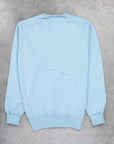 William Lockie Oxton Cashmere V-Neck Blue Mist
