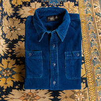RRL Luke long sleeve workshirt corduroy dark indigo
