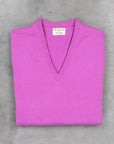 William Lockie Oxton Cashmere V-Neck Thistle