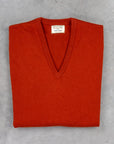 William Lockie Oxton Cashmere V-Neck Harissa