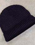 William Lockie x Frans Boone Royal Rib Cashmere Hat Dark Navy