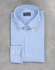 Finamore Gaeta Fit Collo Lucio Bengal Stripe Shirt Blu Medio