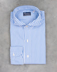 Finamore Gaeta Fit Collo Sergio Bengal Stripe Shirt Blu Medio