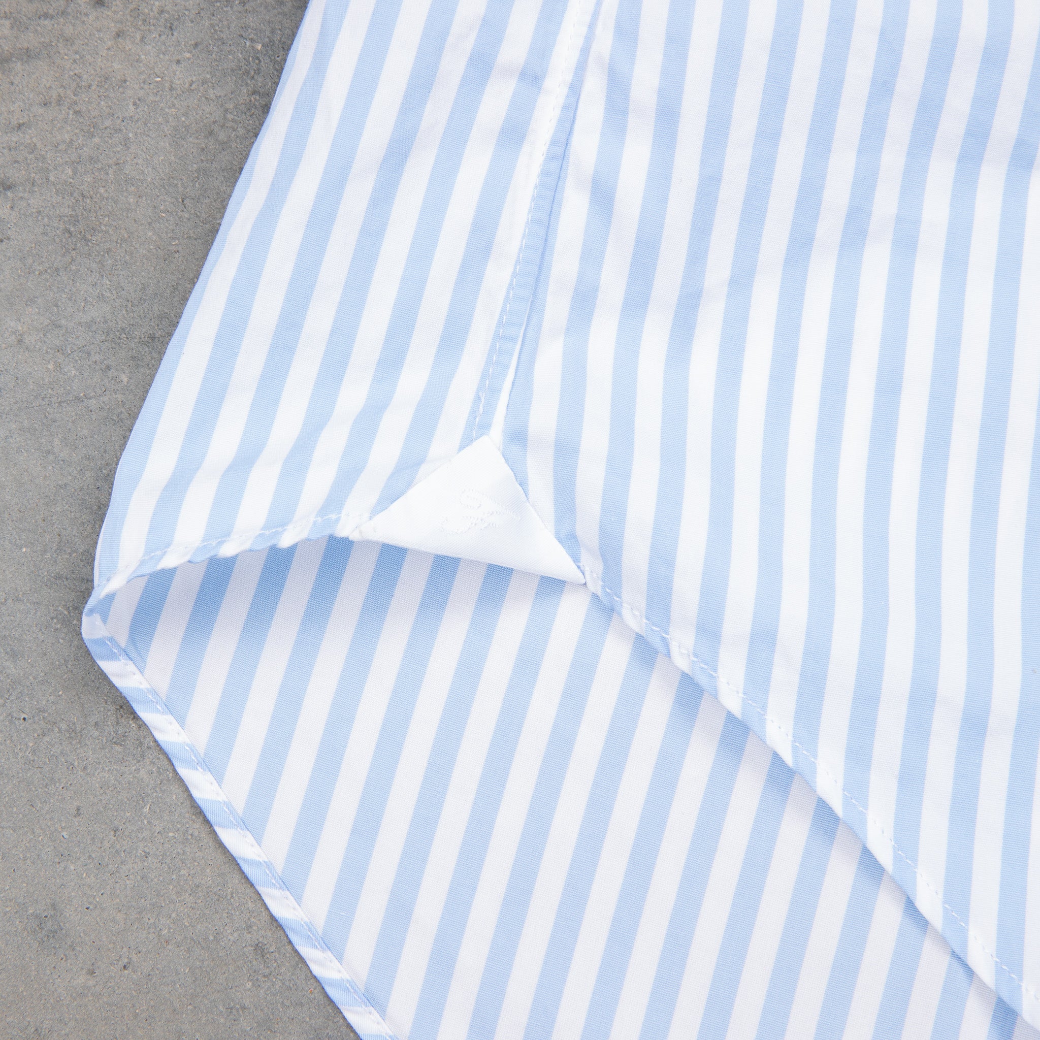 Finamore Tokyo Fit Collo Lucio Bengal Stripe Shirt Blu Azzuro