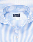 Finamore Gaeta Fit Collo Sergio Bengal Stripe Shirt Blu Azzuro