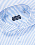 Finamore Gaeta Fit Collo Sergio Bengal Stripe Shirt Blu Azzuro