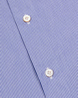 Finamore Gaeta shirt Sergio Collar Navy stripe poplin