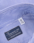 Finamore Gaeta shirt Sergio Collar Navy stripe poplin